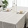 Home Brilliant Lattice Stripe Tablecloth Faux Linen Table Cover for Kitchen Dinning Tabletop Decoration Square 52 x 52 Inch Light Linen