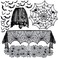 Tayfremn 5pack Halloween Decorations Tablecloth Runner Black Lace Round Spider Cobweb Table Cover Fireplace Mantel Scarf Spiderweb Fireplace Scarf Spider Lampshade with 36pcs Scary 3D Bat for Hallowee