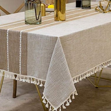 Deep Dream Tablecloths Waterproof Table Cloth Linens Wrinkle Free AntiFading Rustic Table Cover Decoration for Kitchen Dinning Christmas RectangleOblong 55x7046 Seats Light Coffee