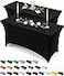 Utopia Kitchen Spandex Tablecloth 2 Pack 4FT Black Tight Fitted Washable and Wrinkle Resistant Stretch Table Cloth Rectangle Cover for Trade Show Weddings Parties 48Lx30Wx30H Inch
