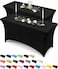 Utopia Kitchen Spandex Tablecloth 2 Pack 4FT Black Tight Fitted Washable and Wrinkle Resistant Stretch Table Cloth Rectangle Cover for Trade Show Weddings Parties 48Lx30Wx30H Inch