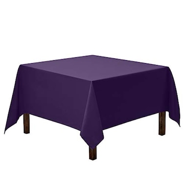 Gee Di Moda Square Tablecloth 85 x 85 Inch Purple Table Cloth for Large Square or Round Tables Heavy Duty Washable Fabric for Buffet Table Holiday Party Dinner Wedding Baby Shower