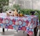 Newbridge Patriot Fireworks Pinwheel Vinyl 52 x 52 Inch Square Tablecloth