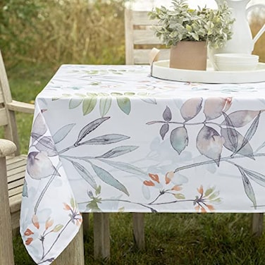 Benson Mills Spillproof SpringSummer Durable Heavyweight Fabric Indoor Outdoor Tablecloth Washable Table Cloth for Rectangle Tables PicnicPatio Table Covers 52 x 70 Rectangular Botanica