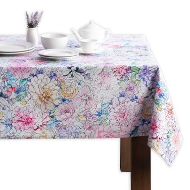 Maison d' Maison d Hermine Table Cloth Square Table 100 Cotton 60 x 60 Inches Tablecloth Reusable Decorative for Dining Kitchen Room Farmhouse Party Home Hotel Restaurant Spring Summer Floral Love