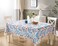 Newbridge Boho Chic Paisley Vinyl Tablecloth with Flannel Backing 52 x 52 Inch Square Blue Red and Pink Floral Print Wipe Clean Table Cover for Dining and Entertaining