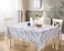 Newbridge Boho Chic Paisley Vinyl Tablecloth with Flannel Backing 52 x 52 Inch Square Blue Red and Pink Floral Print Wipe Clean Table Cover for Dining and Entertaining