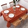 maxmill Jacquard Tablecloth Swirl Design Spillproof Wrinkle Free Soft Dining Table Cloth Halloween Decorative Fabric Table Cover for Fall Harvest Thanksgiving Dinner Rectangle 60 x 84 Inch Rust
