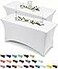 Utopia Kitchen Spandex Tablecloth 2 Pack 6FT White Tight Fitted Washable and Wrinkle Resistant Stretch Table Cloth Rectangle Cover for Trade Show Weddings Parties 72Lx30Wx30H Inch
