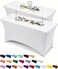 Utopia Kitchen Spandex Tablecloth 2 Pack 6FT White Tight Fitted Washable and Wrinkle Resistant Stretch Table Cloth Rectangle Cover for Trade Show Weddings Parties 72Lx30Wx30H Inch