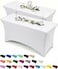 Utopia Kitchen Spandex Tablecloth 2 Pack 6FT White Tight Fitted Washable and Wrinkle Resistant Stretch Table Cloth Rectangle Cover for Trade Show Weddings Parties 72Lx30Wx30H Inch