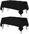 Utopia Kitchen Rectangle Table Cloth 2 Pack90x132 Inches Black Tablecloth Machine Washable Polyester Table Cover for Dining Buffet Parties Picnics Events Weddings and Restaurants