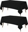 Utopia Kitchen Rectangle Table Cloth 2 Pack90x132 Inches Black Tablecloth Machine Washable Polyester Table Cover for Dining Buffet Parties Picnics Events Weddings and Restaurants