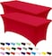 Utopia Kitchen Spandex Tablecloth 2 Pack 6FT Red Tight Fitted Washable and Wrinkle Resistant Stretch Table Cloth Rectangle Cover for Trade Show Weddings Parties 72Lx30Wx30H Inch