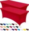 Utopia Kitchen Spandex Tablecloth 2 Pack 6FT Red Tight Fitted Washable and Wrinkle Resistant Stretch Table Cloth Rectangle Cover for Trade Show Weddings Parties 72Lx30Wx30H Inch