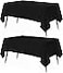 Utopia Kitchen Rectangle Table Cloth 2 Pack 60x84 Inches Black Tablecloth Machine Washable Fabric Polyester Table Cover for Dining Buffet Parties Picnic Events Weddings and Restaurants