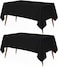 Utopia Kitchen Rectangle Table Cloth 2 Pack 60x84 Inches Black Tablecloth Machine Washable Fabric Polyester Table Cover for Dining Buffet Parties Picnic Events Weddings and Restaurants