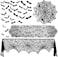 ZeeDix 39 Pcs Halloween Decorations Kit Black Lace Spiderweb Round Tablecloth Table Runner Giant Spider Cobweb Fireplace Scarf with 36PCS Scary 3D Bats Wall Stickers for Halloween Party Decor