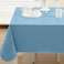 Newbridge Basketweave Vinyl Flannel Backed Tablecloth 52 x 52 Inch Square Blue Basket Weave Textured Indoor Outdoor Waterproof Table Cover for Patio Kitchen Dining