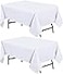 Utopia Kitchen Square Table Cloth 2 Pack54x54 Inches White Tablecloth Machine Washable Polyester Table Cover for Dining Buffet Parties Picnics Events Weddings and Restaurants