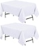 Utopia Kitchen Square Table Cloth 2 Pack54x54 Inches White Tablecloth Machine Washable Polyester Table Cover for Dining Buffet Parties Picnics Events Weddings and Restaurants