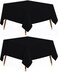 Utopia Kitchen Rectangle Table Cloth 2 Pack60x60 Inches Black Tablecloth Machine Washable Polyester Table Cover for Dining Buffet Parties Picnics Events Weddings and Restaurants