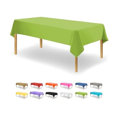 Party Dimensions Lime Green Disposable Plastic Tablecloth for Rectangle Tables 12 Pack Premium Decorative Table Covers for Parties Events and Weddings Indoors Outdoors 54 x 108 inch Rectangle Lime Gre