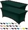 Utopia Kitchen Spandex Tablecloth 2 Pack 6FT Hunter Green Tight Fitted Washable and Wrinkle Resistant Stretch Rectangular Patio Table Cover for Event Wedding Parties 72Lx30Wx30H Inch