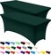 Utopia Kitchen Spandex Tablecloth 2 Pack 6FT Hunter Green Tight Fitted Washable and Wrinkle Resistant Stretch Rectangular Patio Table Cover for Event Wedding Parties 72Lx30Wx30H Inch