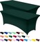 Utopia Kitchen Spandex Tablecloth 2 Pack 6FT Hunter Green Tight Fitted Washable and Wrinkle Resistant Stretch Rectangular Patio Table Cover for Event Wedding Parties 72Lx30Wx30H Inch