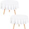 Utopia Kitchen Round Table Cloth 2 Pack90 Inches White Tablecloth Machine Washable Polyester Table Cover for Dining Buffet Parties Picnics Events Weddings and Restaurants
