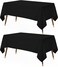 Utopia Kitchen Rectangle Table Cloth 2 Pack60x120 Inches Black Tablecloth Machine Washable Polyester Table Cover for Dining Buffet Parties Picnics Events Weddings and Restaurants