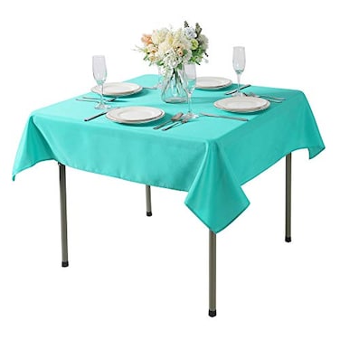 Cupuamon Square Tablecloth 52x52 inch Washable Polyester Fabric Table Cloth for Wedding Party Dining Banquet Decoration52x52Turquoise