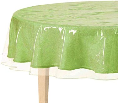 BNYD Clear Plastic Tablecloth Protector Table Cloth Vinyl 60 Round