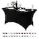 Hezuzo Spandex Table Cover for 4FT or 6ft or 8ft Table Universal Fitted Stretch Tablecloth for Party Banquet Wedding and EventsBlack