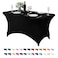 Hezuzo Spandex Table Cover for 4FT or 6ft or 8ft Table Universal Fitted Stretch Tablecloth for Party Banquet Wedding and EventsBlack