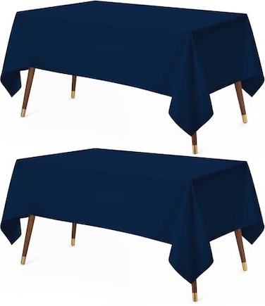 Utopia Kitchen Rectangle Table Cloth 2 Pack60x102 Inches Navy Blue Tablecloth Machine Washable Polyester Table Cover for Dining Buffet Parties Picnics Events Weddings and Restaurants