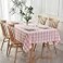 maxmill Checkered Rectangular Tablecloth Water Resistance Antiwrinkle Spillproof Heavy Weight Soft Gingham Plaid Table Cloth for Buffet Banquet Parties Holiday Dinner 60 x 104 Inch Pink and White