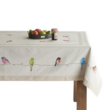 Maison d' Maison d Hermine Table Cloth Rectangle Table 100 Cotton 70 x 120 Inches Tablecloth Reusable Decorative for Dining Kitchen Room Farmhouse Party Home Hotel Restaurant Spring Summer Birdies on