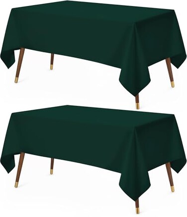 Utopia Kitchen Rectangle Table Cloth 2 Pack60x102 Inches Hunter Green Tablecloth Machine Washable Polyester Table Cover for Dining Buffet Parties Picnics Events Weddings and Restaurants