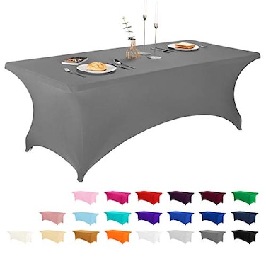 LZY Spandex Fitted Stretch Table Cover for 6 ft or 4ft or 8ft Folding Table Rectangular Cocktail Tablecloth Perfect for Party or Banquet