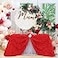 Fanqisi Red Rosette Tablecloth Satin Raised Rosettes 50 x102 Inches 3D Rose Floral Satin Rectangle Tablecloths for Wedding Banquet Party Baby Shower Sweet Cake