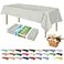 ZIMPLEWARE Premium Light Grey Plastic Table Cloth Disposable 6 Pk Plastic Tablecloths for Rectangle Tables 54in x 108in Party Table Cloths Disposable for 6ft to 8ft Rectangle Tables