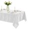 Newbridge Barcelona Luxury Damask Fabric Tablecloth 70 Extra Wide x 126 Rectangle White 100 Polyester No Iron Soil Resistant Dining Room Party and Banquet Table Cover