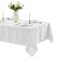 Newbridge Barcelona Luxury Damask Fabric Tablecloth 70 Extra Wide x 126 Rectangle White 100 Polyester No Iron Soil Resistant Dining Room Party and Banquet Table Cover