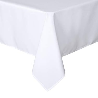 sancua Square Tablecloth 70 x 70 Inch Water Resistant Spill Proof Washable Polyester Table Cloth Decorative Fabric Table Cover for Dining Tables Buffet Parties and Camping White