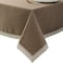 EHouseHome Faux Linen Tablecloth with Lace Trim WaterproofSpill ProofStain ResistantWrinkle FreeOil Proof for Banquet Parties DinnerKitchenWeddingCoffeeHolidayFlaxRectangle 52x70Inch