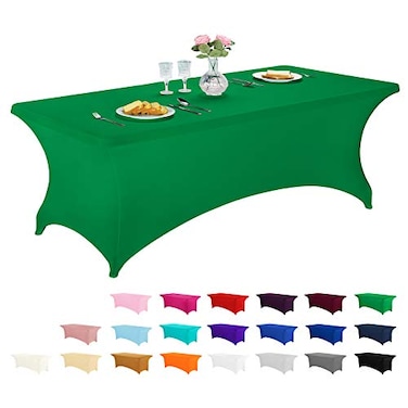 LZY Spandex Fitted Stretch Table Cover for 6 ft or 4ft or 8ft Folding Table Rectangular Cocktail Tablecloth Perfect for Party or Banquet