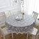 IAXSEE 100 Waterproof Oil Proof Stain Resistant Table Cover 60 inch Round Vinyl Lace Tablecloth with Flannel Backing Great for Outdoor Picnic Camping and Indoor Kitchen Dining Party