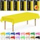 DecorRack 6 Rectangular Tablecloths BPAFree Plastic 54 x 108 inch Dining Table Cloth Rectangle Table Cover for Parties Picnic Camping and Outdoor Disposable or Reusable Yellow 6 Pack